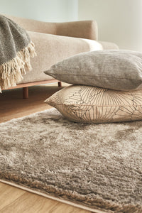 Tapis uni style moderne taupe Nazar rugs
