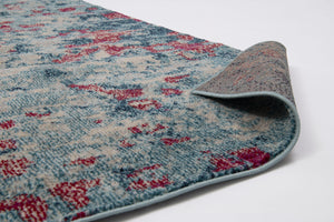 Tapis vintage à motif abstrait bleu canard Nazar rugs