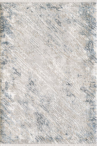Tapis vintage bleu avec frange Nazar rugs