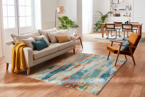 Tapis vintage de  salon poil ras en laine artificielle Nazar rugs