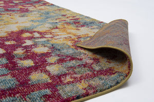 Tapis vintage poil ras à motif abstrait multicolore Nazar rugs