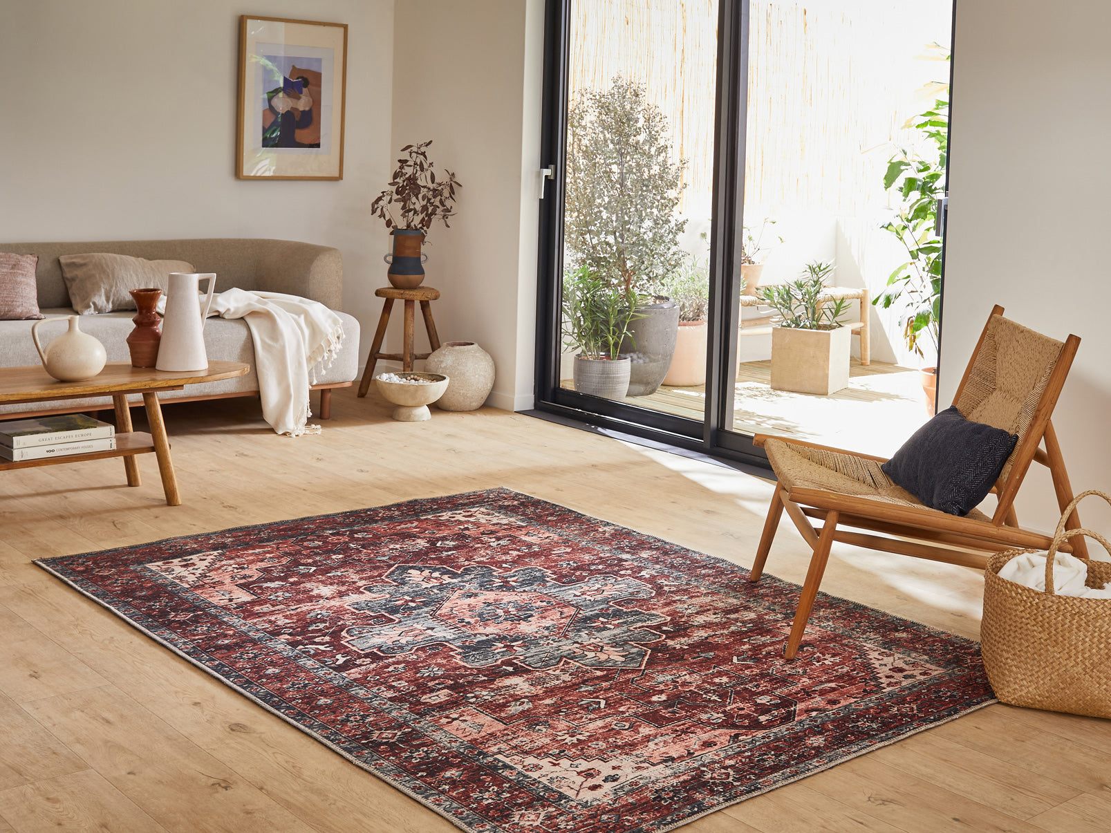 Tapis vintage rouge Nazar rugs